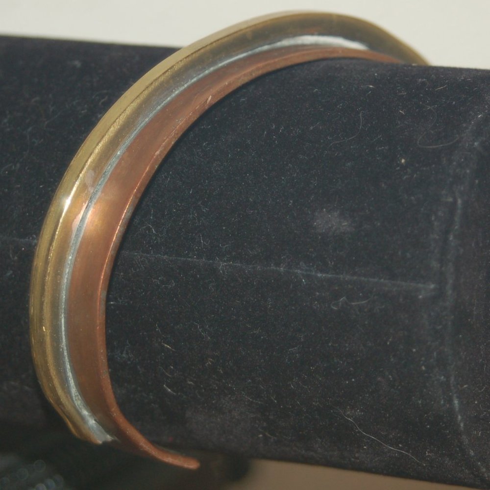 Handmade Two-Tone Heavier Copper Colored Bracelet - Picture 3 of 5